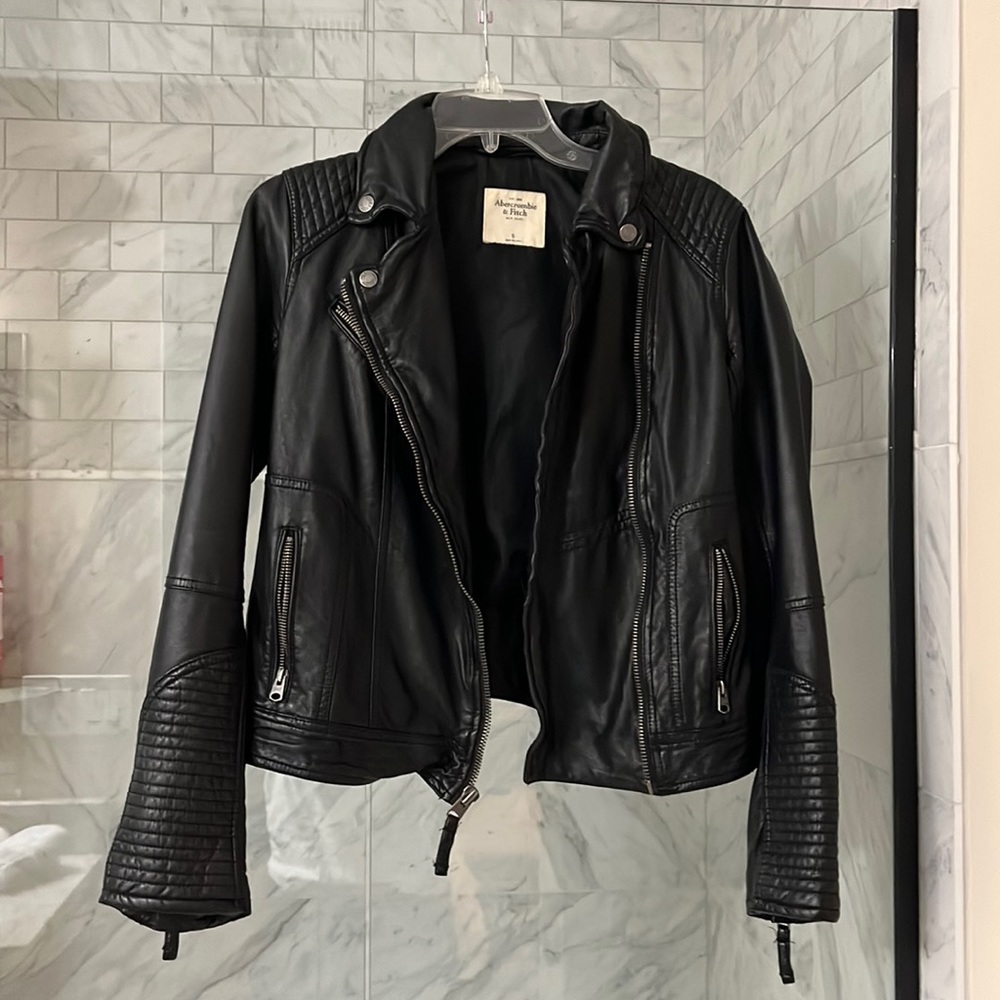 Abercrombie pleather moto jacket